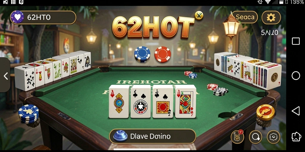Tampilan gameplay menarik dari permainan Domino 62HOT.