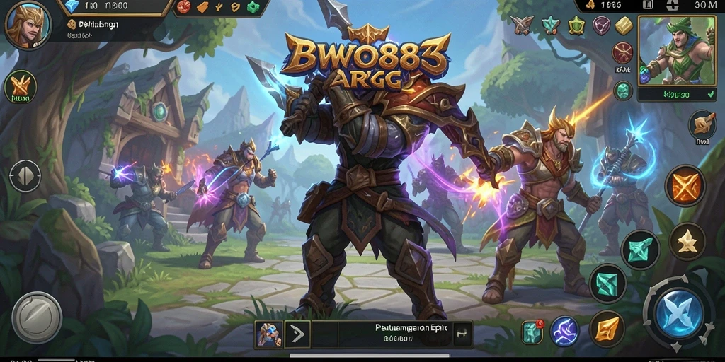 Tangkapan layar BWO888 menampilkan aksi pertempuran epik dalam dunia ARPG.