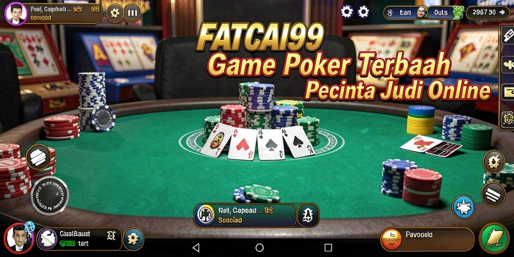 Tampilan gameplay poker yang menegangkan dan seru di FATCAI99.