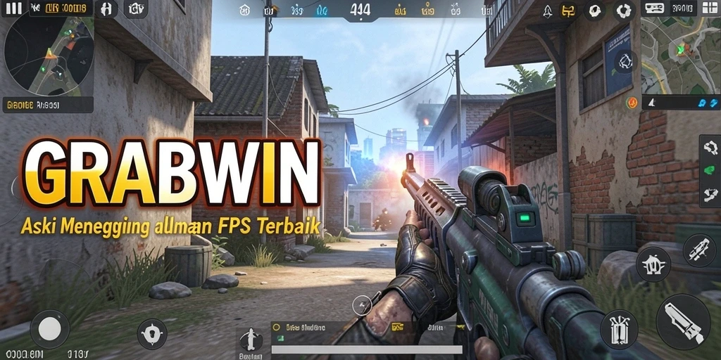 Screenshot gameplay GRABWIN menampilkan aksi pertempuran yang intens dan mendebarkan.