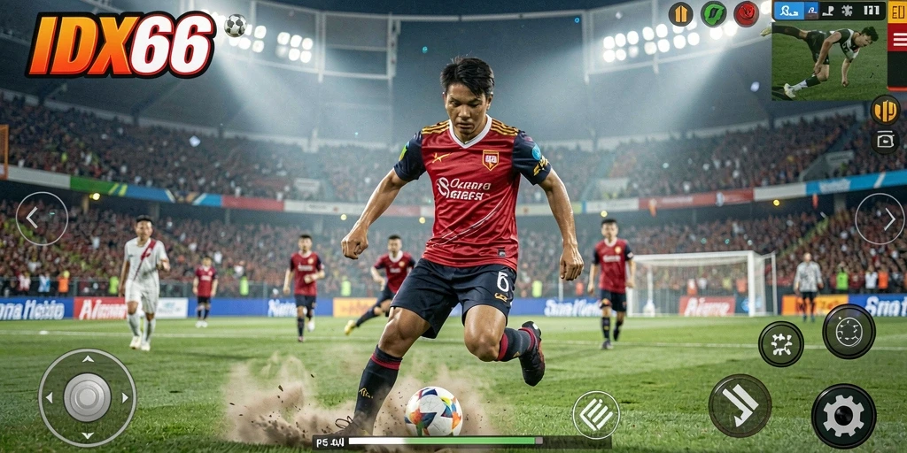 Screenshot gameplay IDX66 menampilkan aksi seru dalam permainan olahraga.