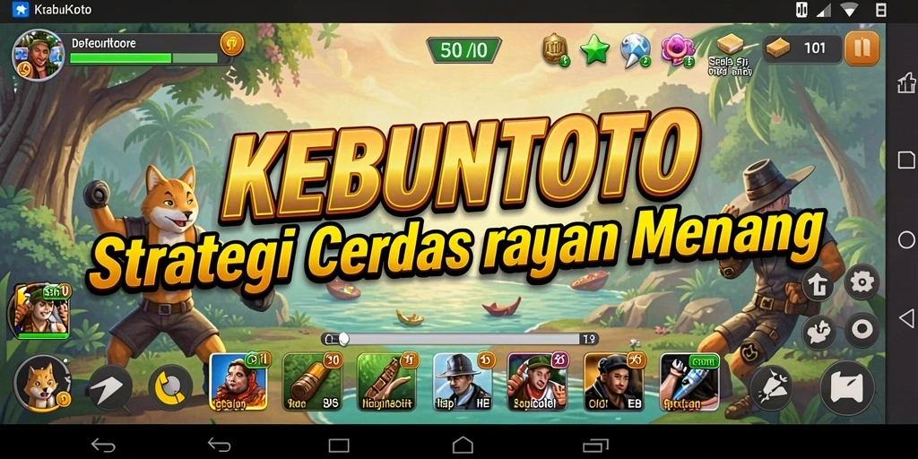 Tampilan gameplay KEBUNTOTO yang menampilkan pertempuran taktis.