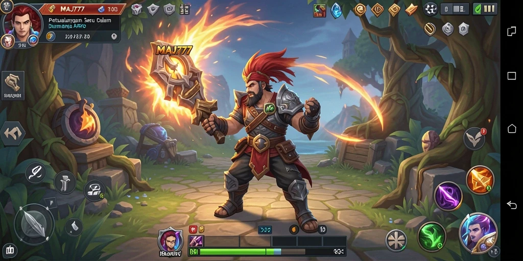 Tampilan epic dari gameplay ARPG di MAJ777 yang seru.