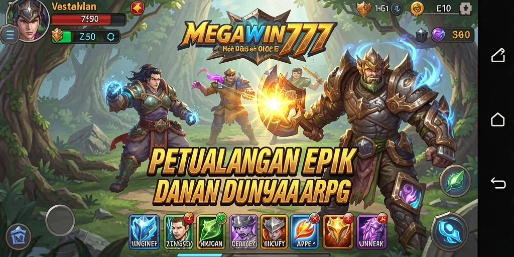 Tampilan gameplay epik dalam dunia ARPG MEGAWIN777.